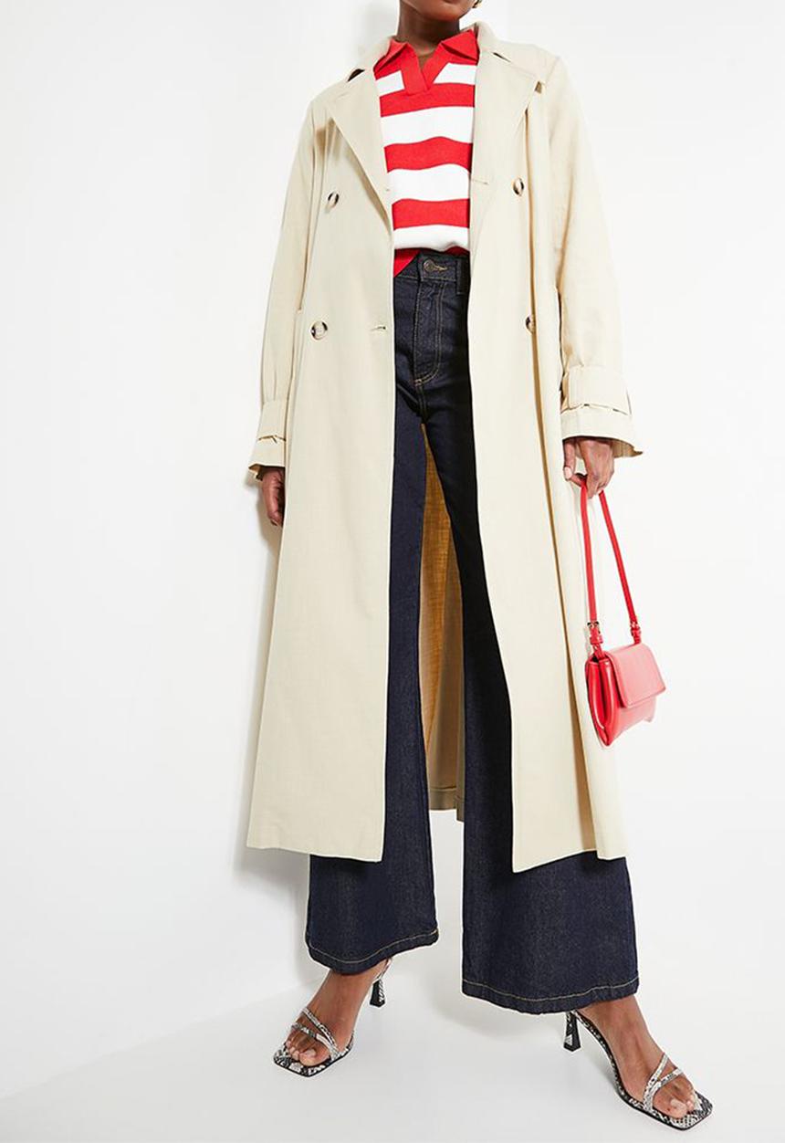 edit - Linen blend trench coat - beige