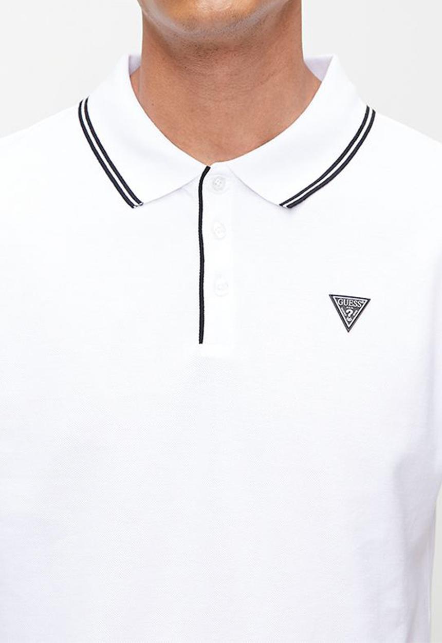 GUESS - Tipped core polo - pure white