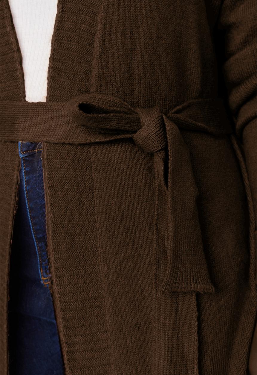 Trendyol - Oversize Loose Fit Knitwear Cardigan - Brown