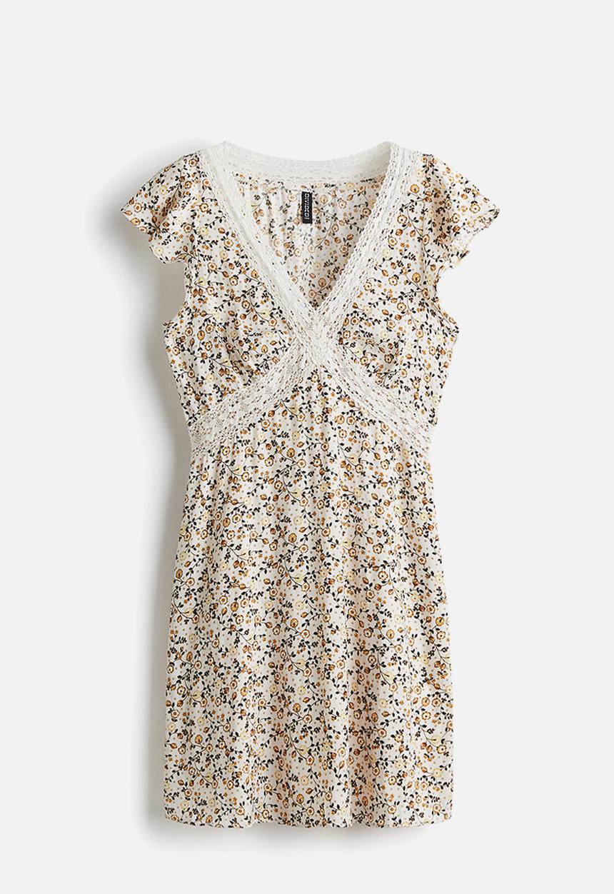 H&M - Lace-detail dress - white,multi