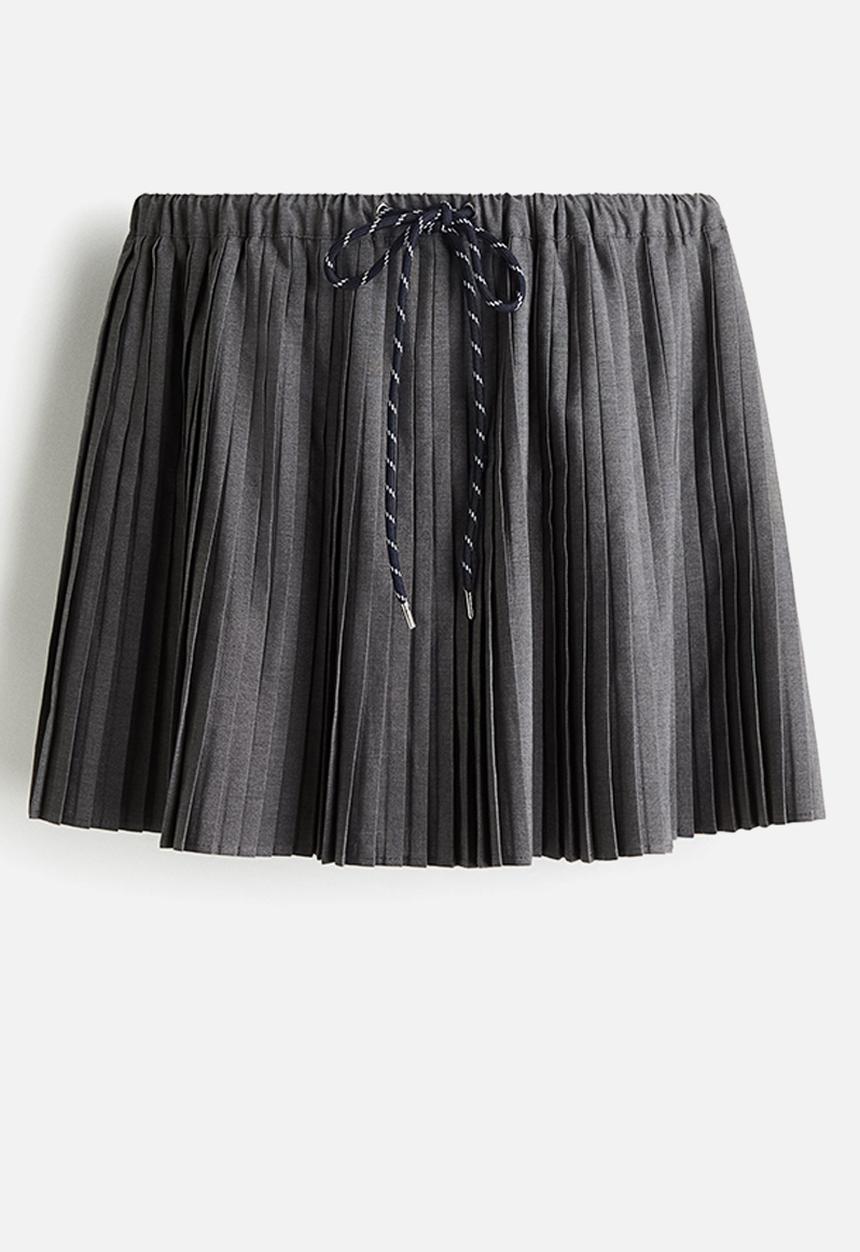 H&M - Pleated mini skirt - grey