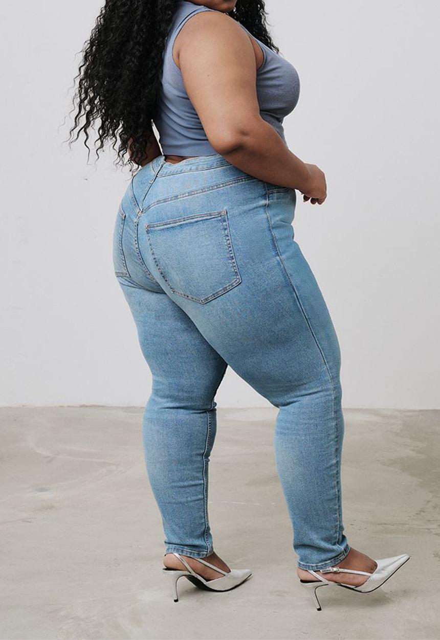 H&M - Curvy fit ultra high ankle jeggings - denim blue