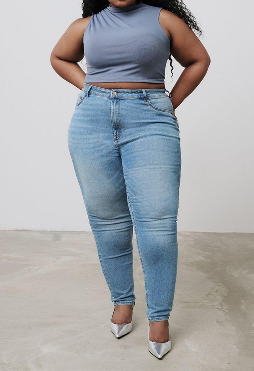 H&M - Curvy fit ultra high ankle jeggings - denim blue