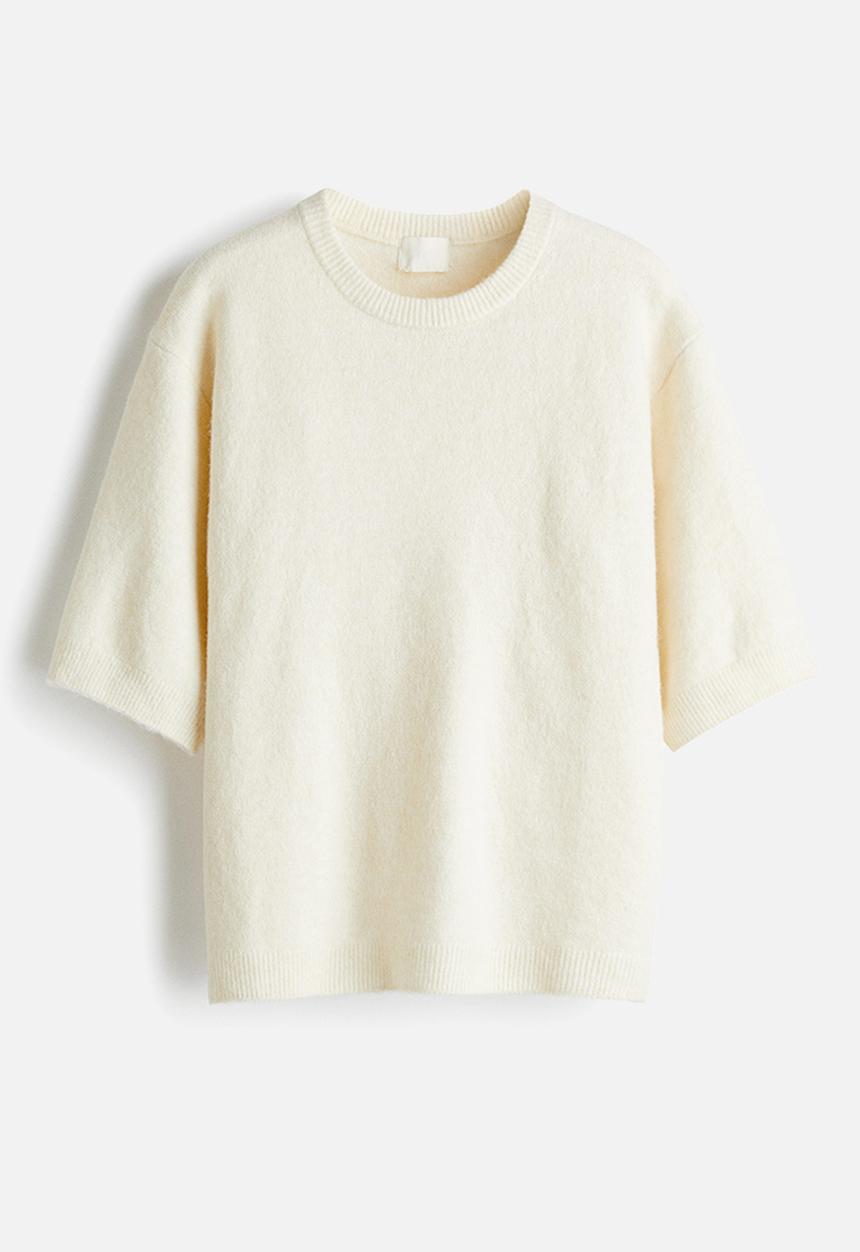 H&M - Knitted T-shirt - white