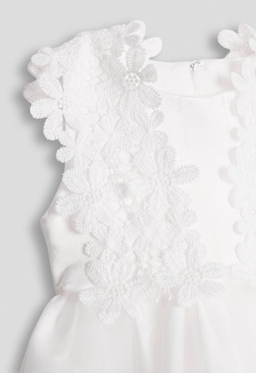 Pop Candy - Lace cross bouffant dress - white