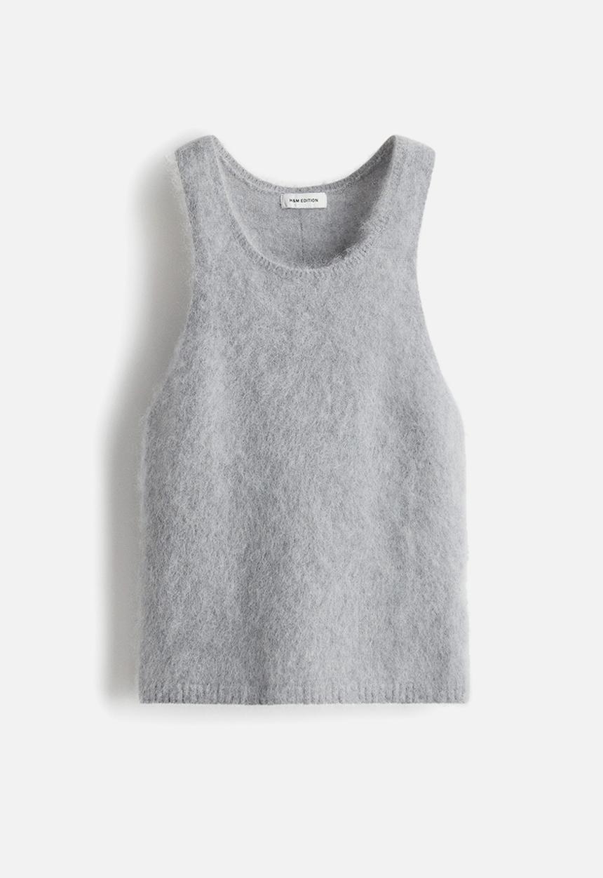H&M - Mohair-blend vest top - light grey