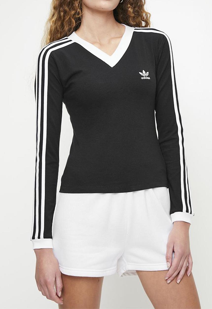 adidas Originals - V Neck Long sleeve W - Black