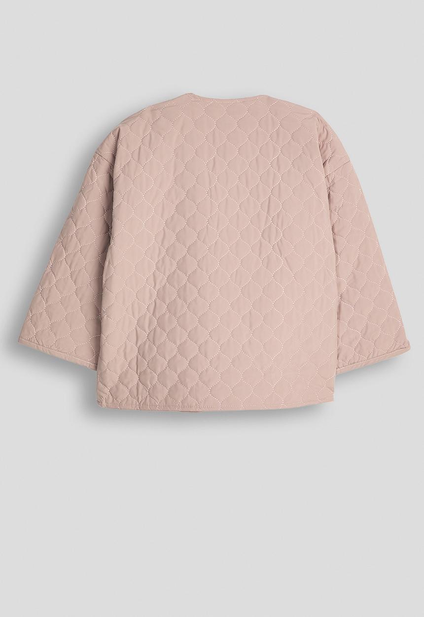 Pop Candy - Quilted collarless jacket - dusty pink