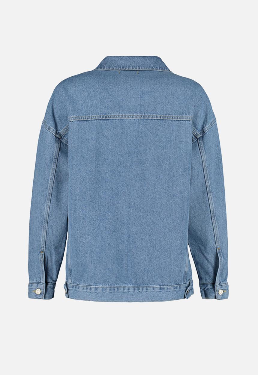 Trendyol - Oversize Trucker Denim Jacket - Blue
