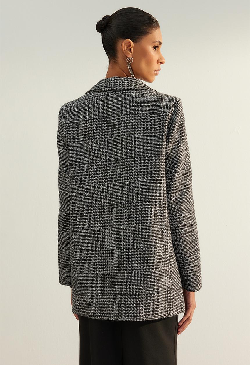 Trendyol - Premium Oversize Lined Woven Blazer Jacket - Anthracite