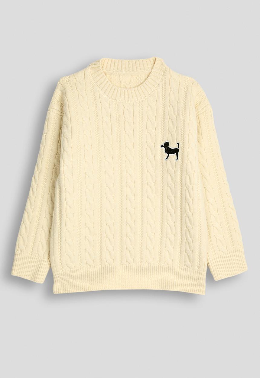 Pop Candy - Cable knit jersey - butter yellow