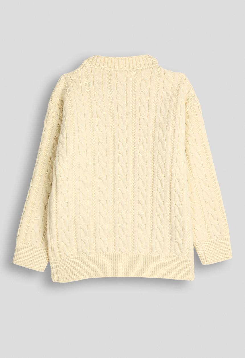 Pop Candy - Cable knit jersey - butter yellow