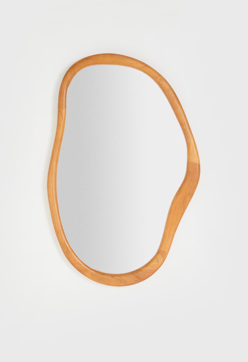 Wooden Organic Shape Mirror - Natural
