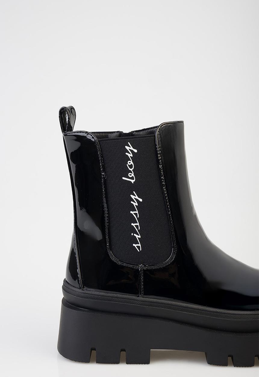 SISSY BOY - Chelsea patent basic Alma boot - black