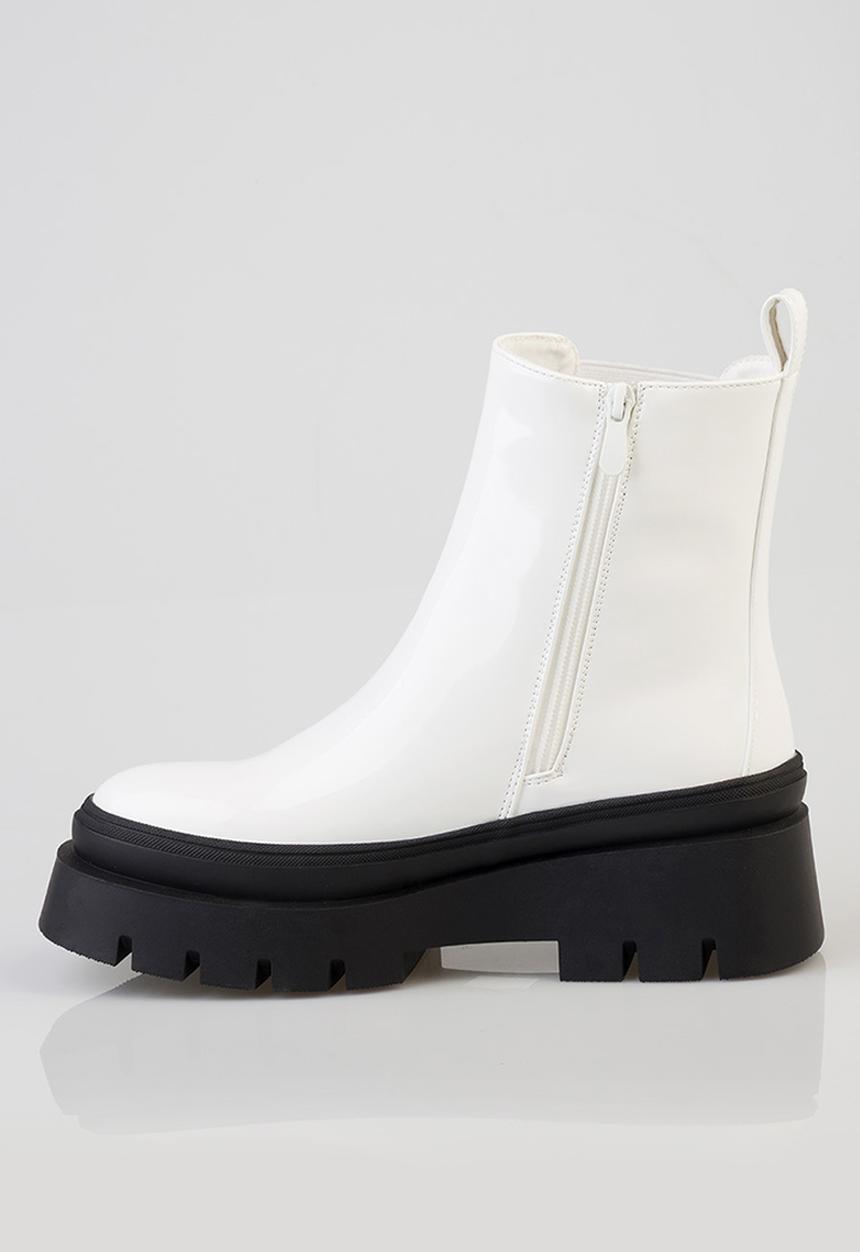 SISSY BOY - Chelsea patent basic Alma boot - white