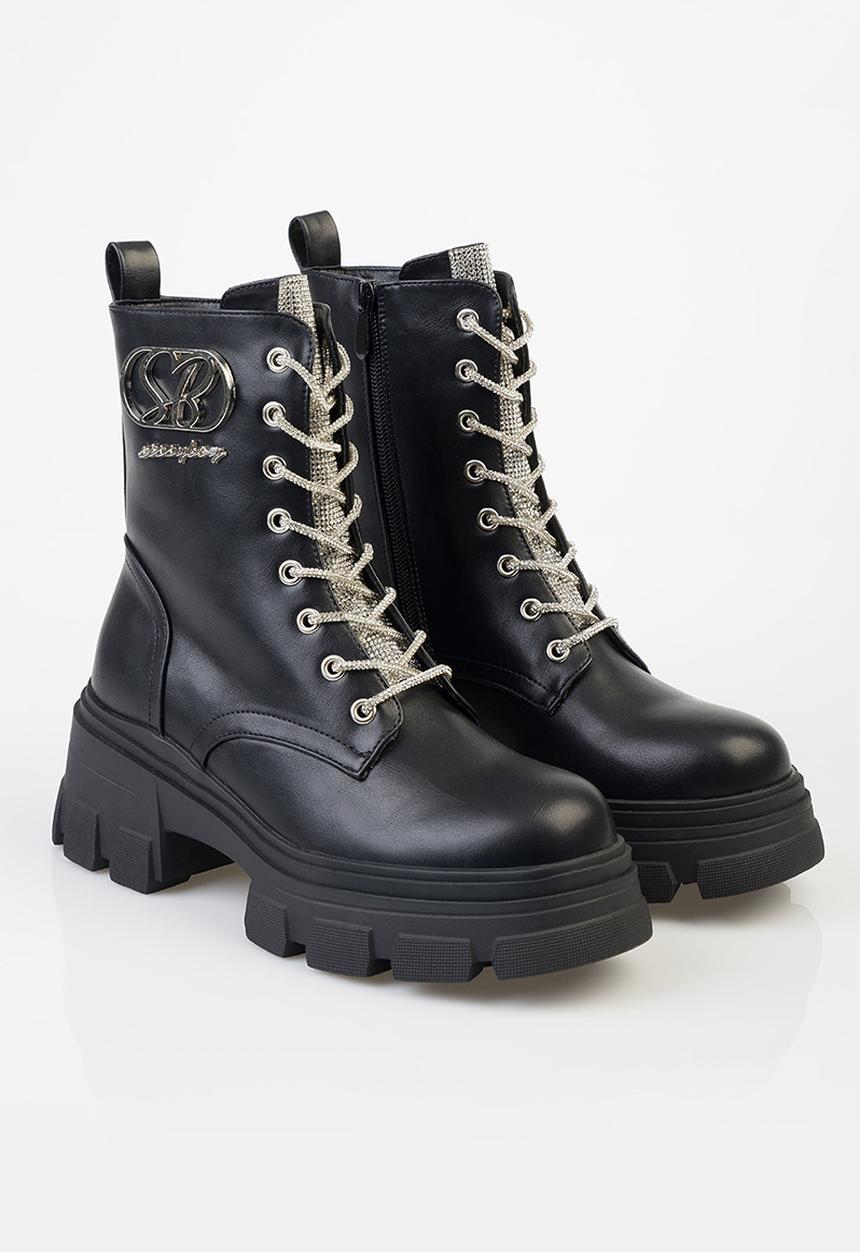 SISSY BOY - Arlette lace up boot - black