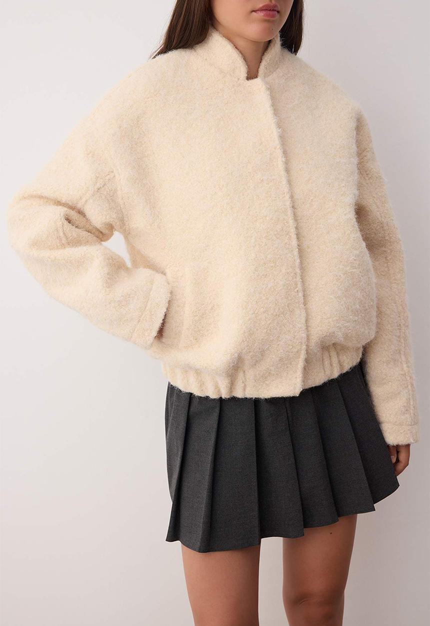 Trendyol - Regular Booklet Thin Jacket Coat - Ecru
