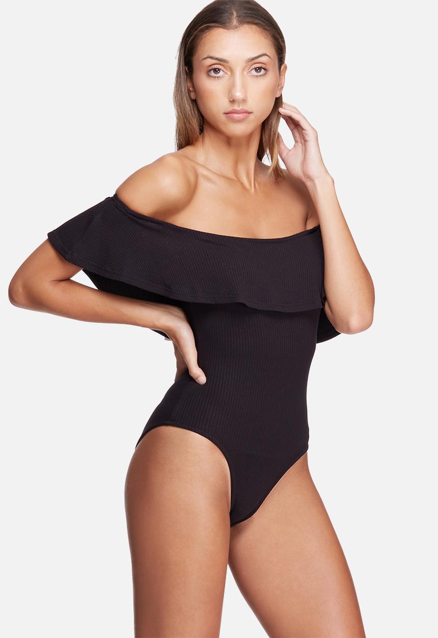 dailyfriday - Rib bardot bodysuit