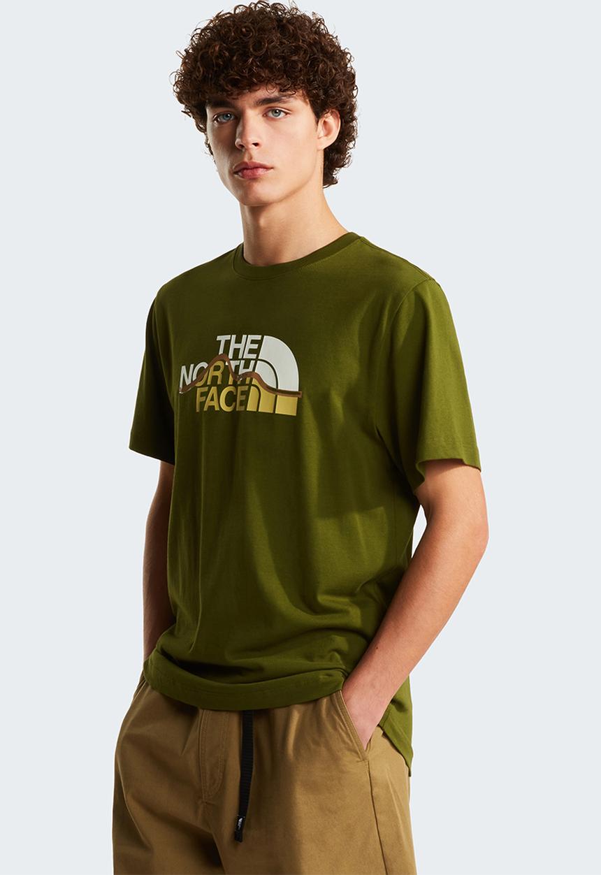 The North Face - M Mountain Line Regular Short Sleeve Tee-Graphic - Woodland Green
