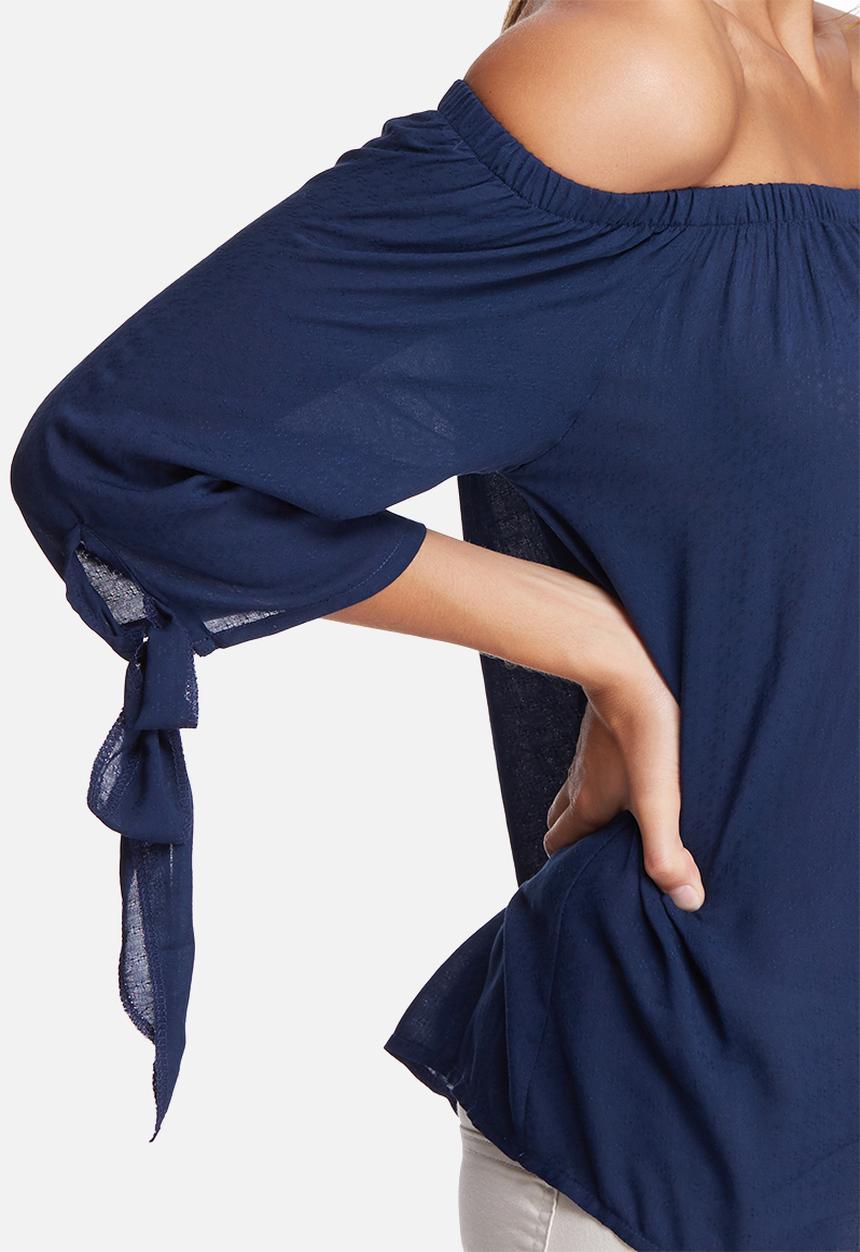dailyfriday - Off shoulder texture tie top