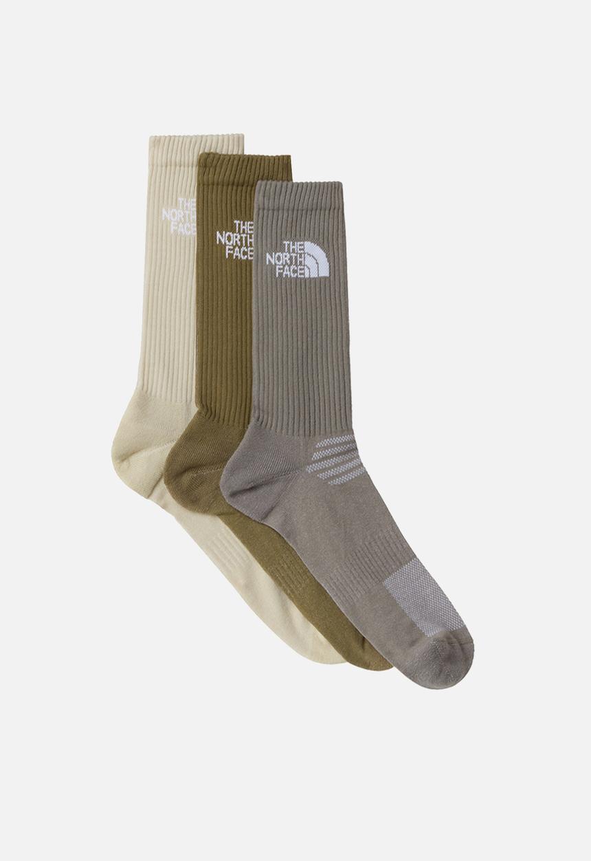 The North Face - Multi Sport Cush Crew Sock 3P - Stone Slab-Desert Stone-Cedar