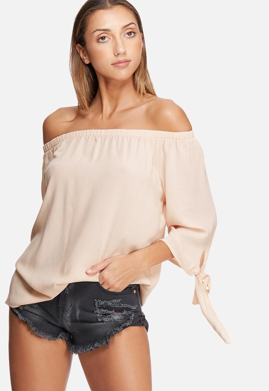 dailyfriday - Off shoulder crepe tie top