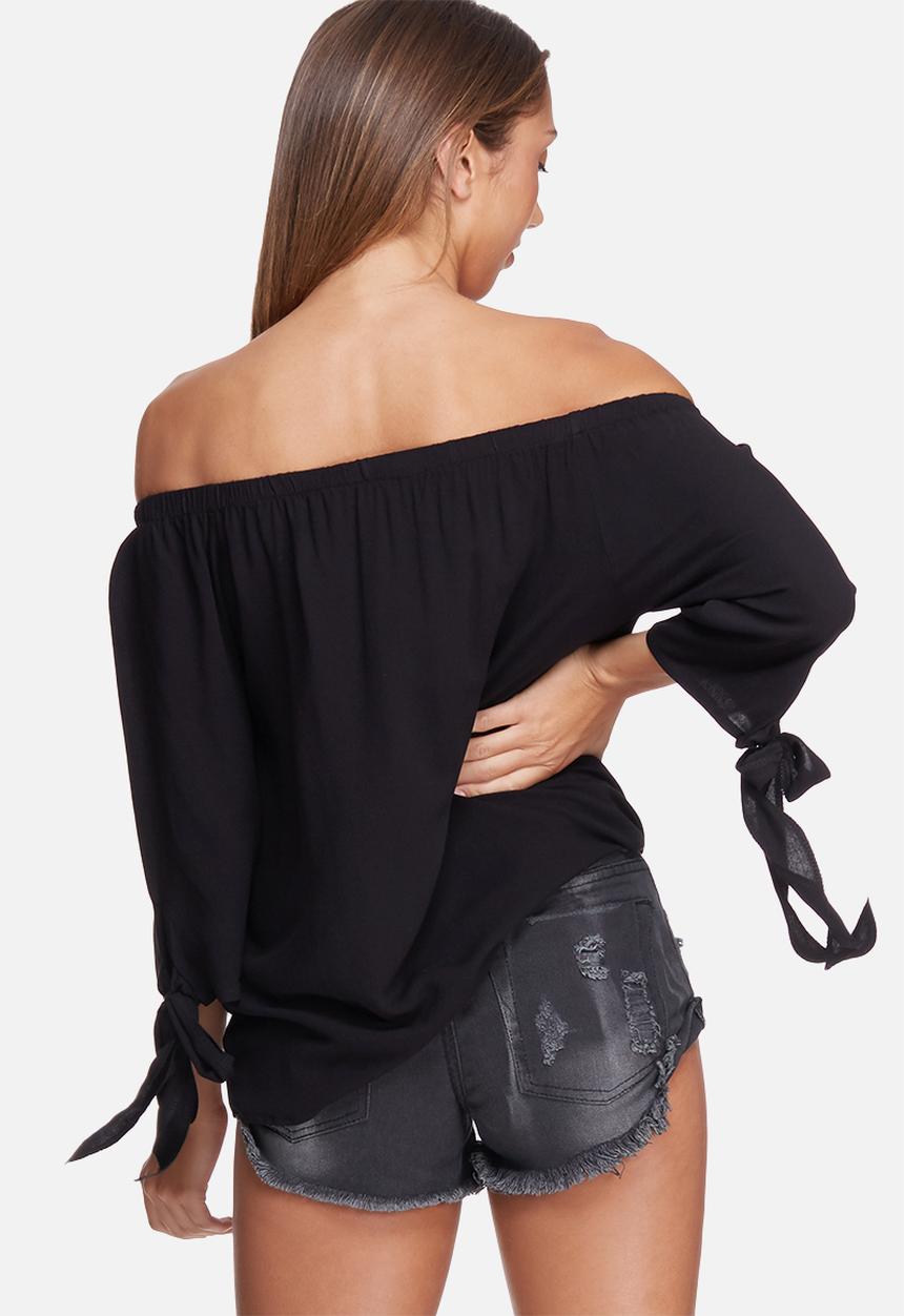 dailyfriday - Off shoulder crepe tie top