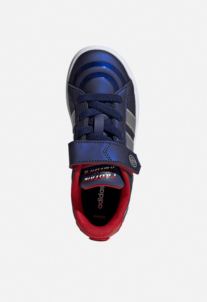 adidas Performance - Grand Court Capt America El K - Dark Blue/Matte Silver/Better Scarlet