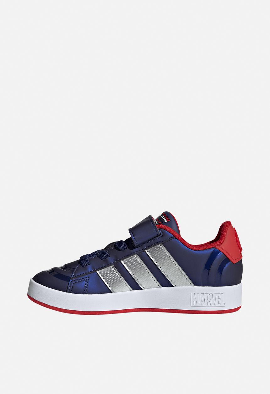 adidas Performance - Grand Court Capt America El K - Dark Blue/Matte Silver/Better Scarlet