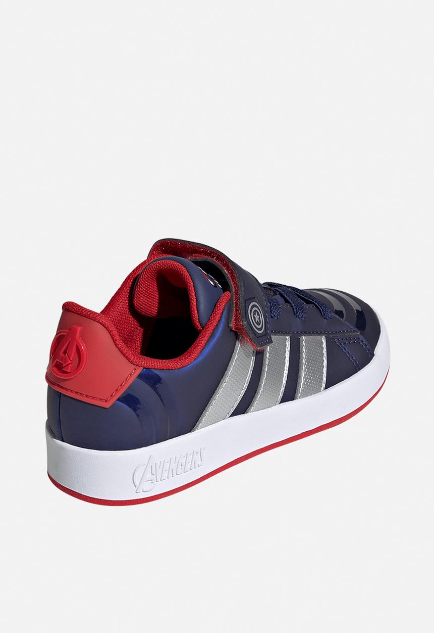 adidas Performance - Grand Court Capt America El K - Dark Blue/Matte Silver/Better Scarlet