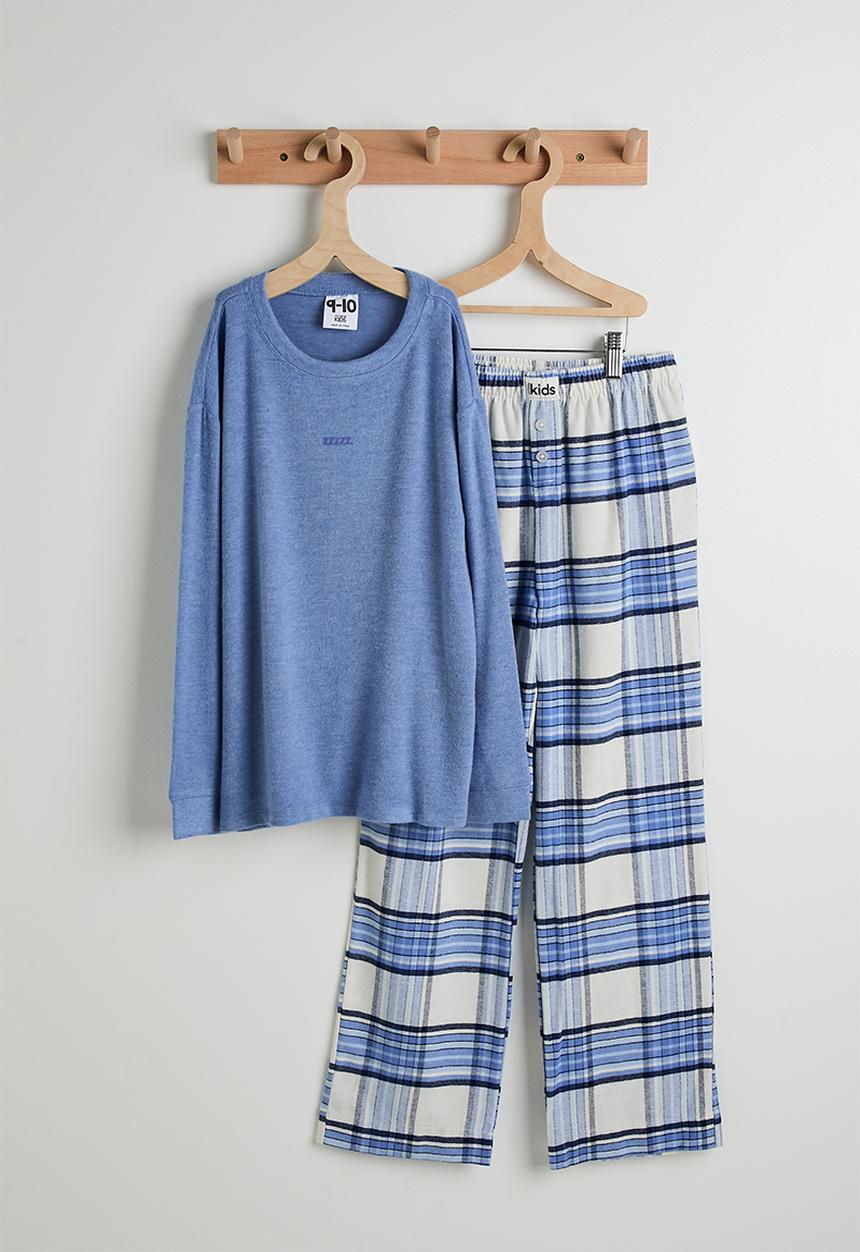 Cotton On - Cuddlecosy Long Sleeve Pyjama Top - Blue Bonnet Marle