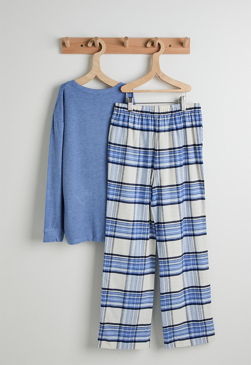 Cotton On - Cuddlecosy Long Sleeve Pyjama Top - Blue Bonnet Marle
