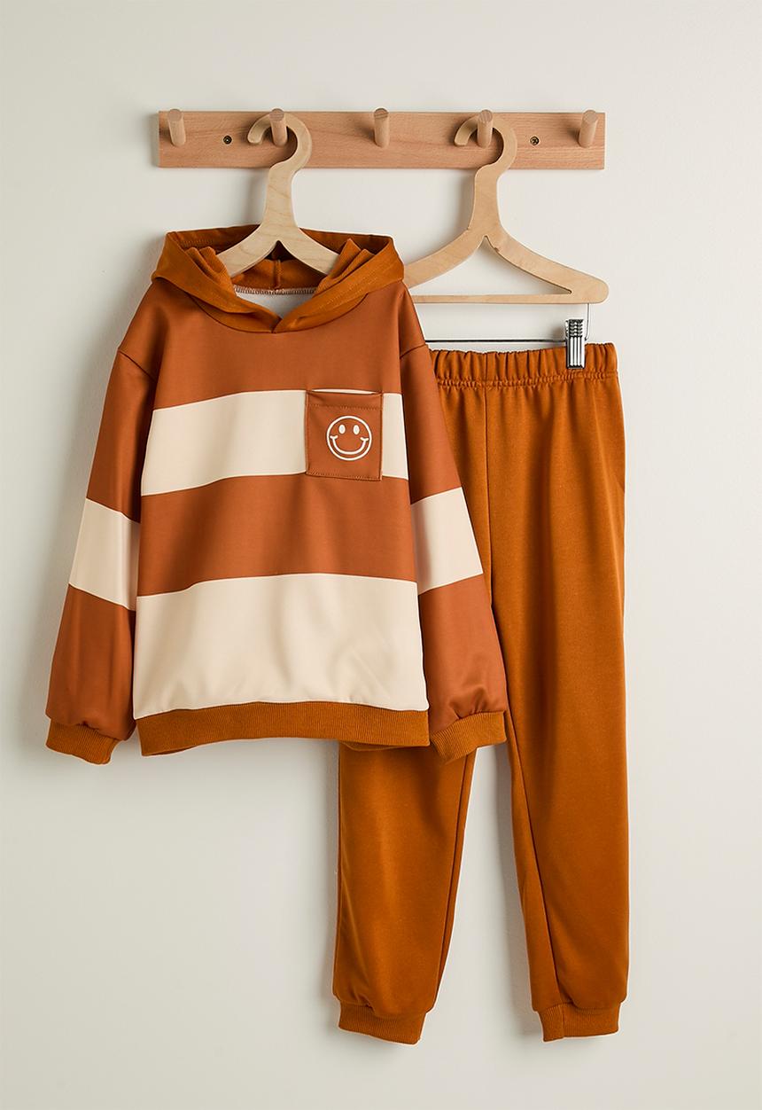Pop Candy - Hoodie & joggers - burnt orange/cream