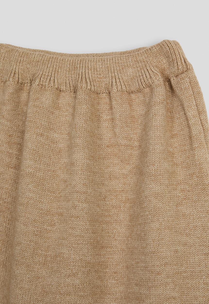 Pop Candy - Knit sweater & midi skirt set - wheat brown