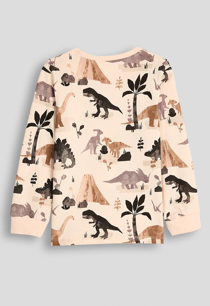 Pop Candy - Cuffed long sleeve tshirt - neutral/dino aop