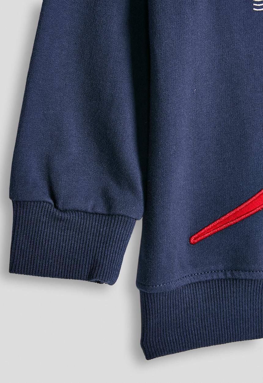 Pop Candy - Embroidered airplane graphic sweatshirt - navy