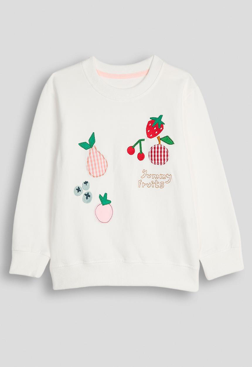 Pop Candy - Fruit embroidered sweatshirt - white/multi
