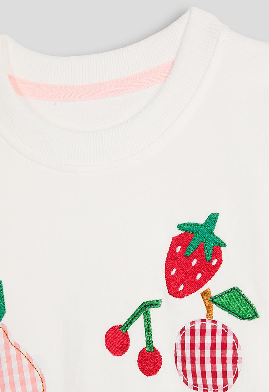 Pop Candy - Fruit embroidered sweatshirt - white/multi