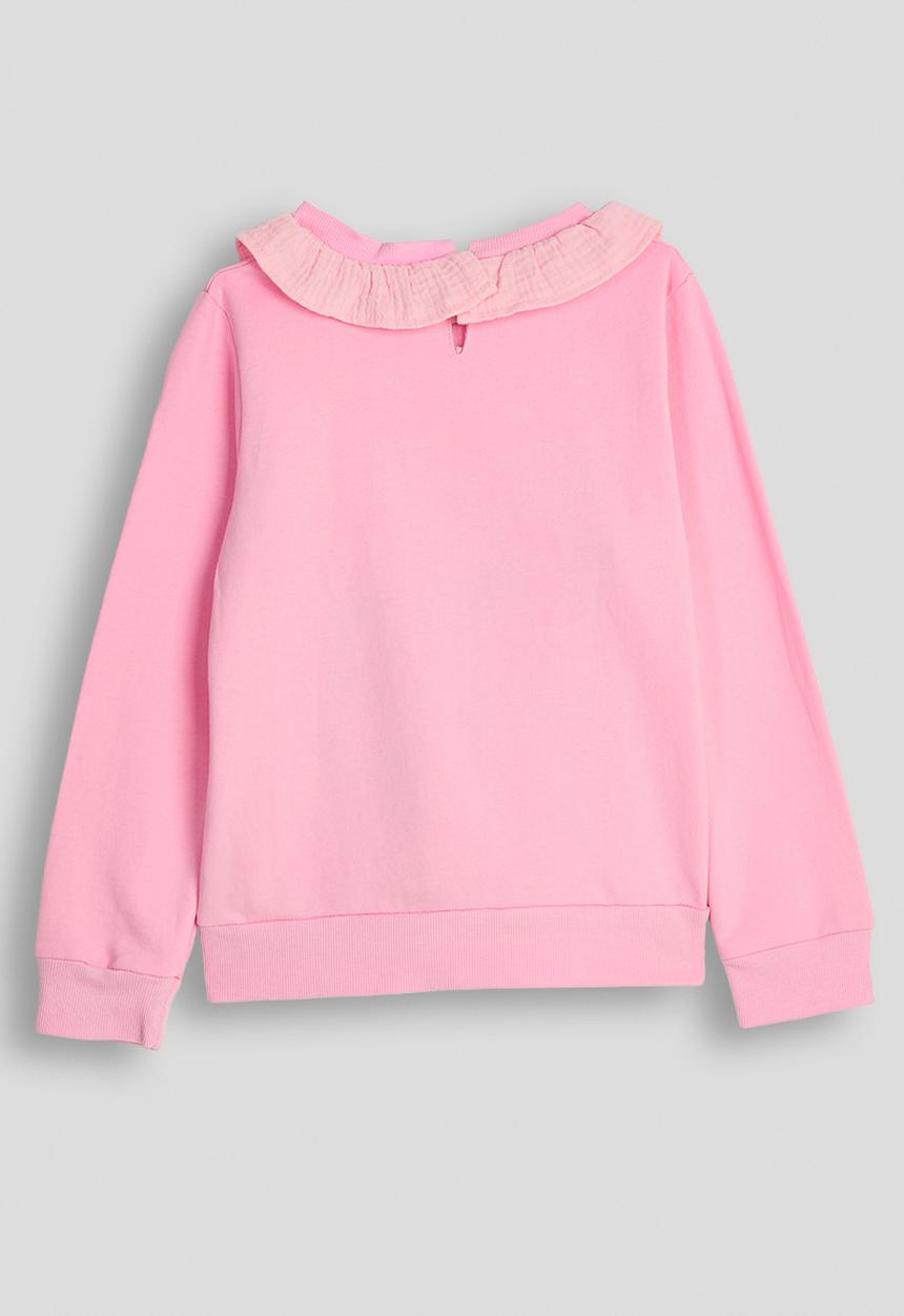 Pop Candy - Bunny patchwork graphic sweat top keyhole closure - pink