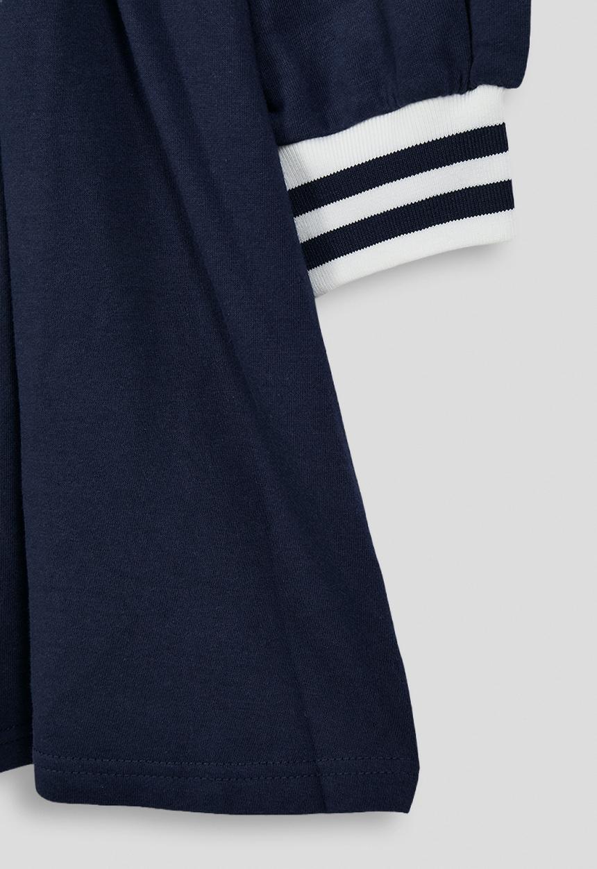 Pop Candy - Panel golfer dress with pleats - navy & white