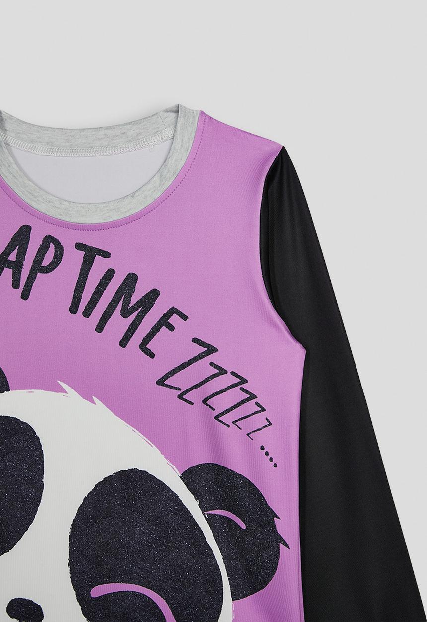 Pop Candy - Long sleeve pj set - black/lavender/multi