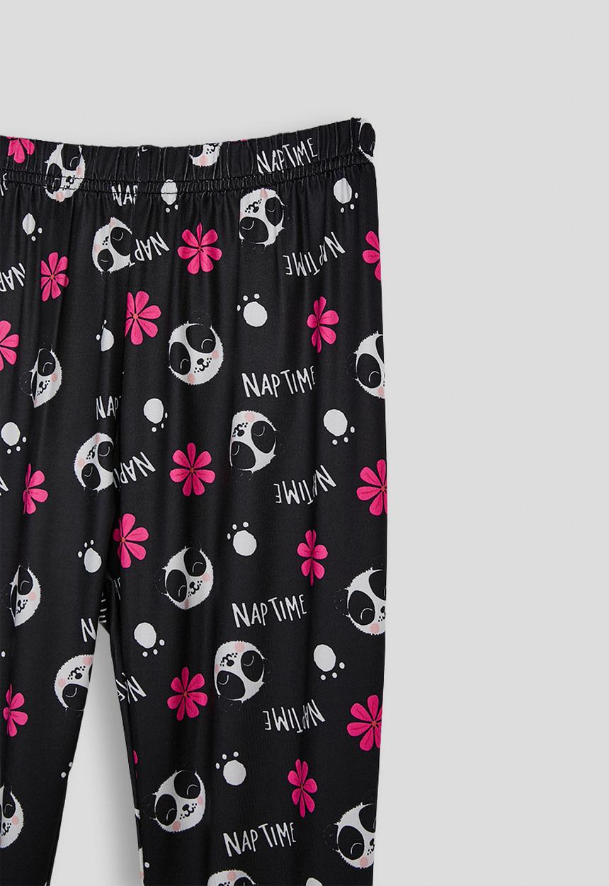 Pop Candy - Long sleeve pj set - black/lavender/multi