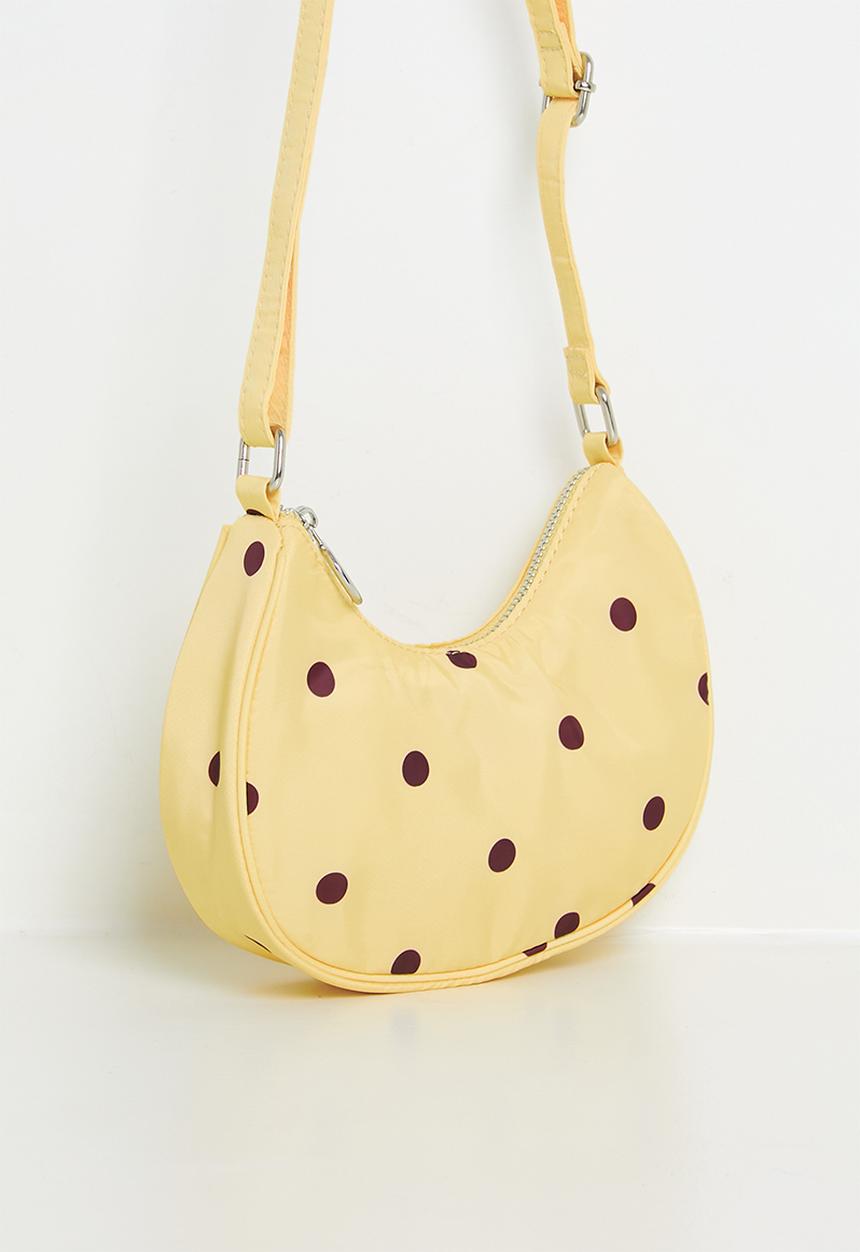 Cotton On - Corey Crossbody Bag - Baby Yellow/Bordeaux Spot