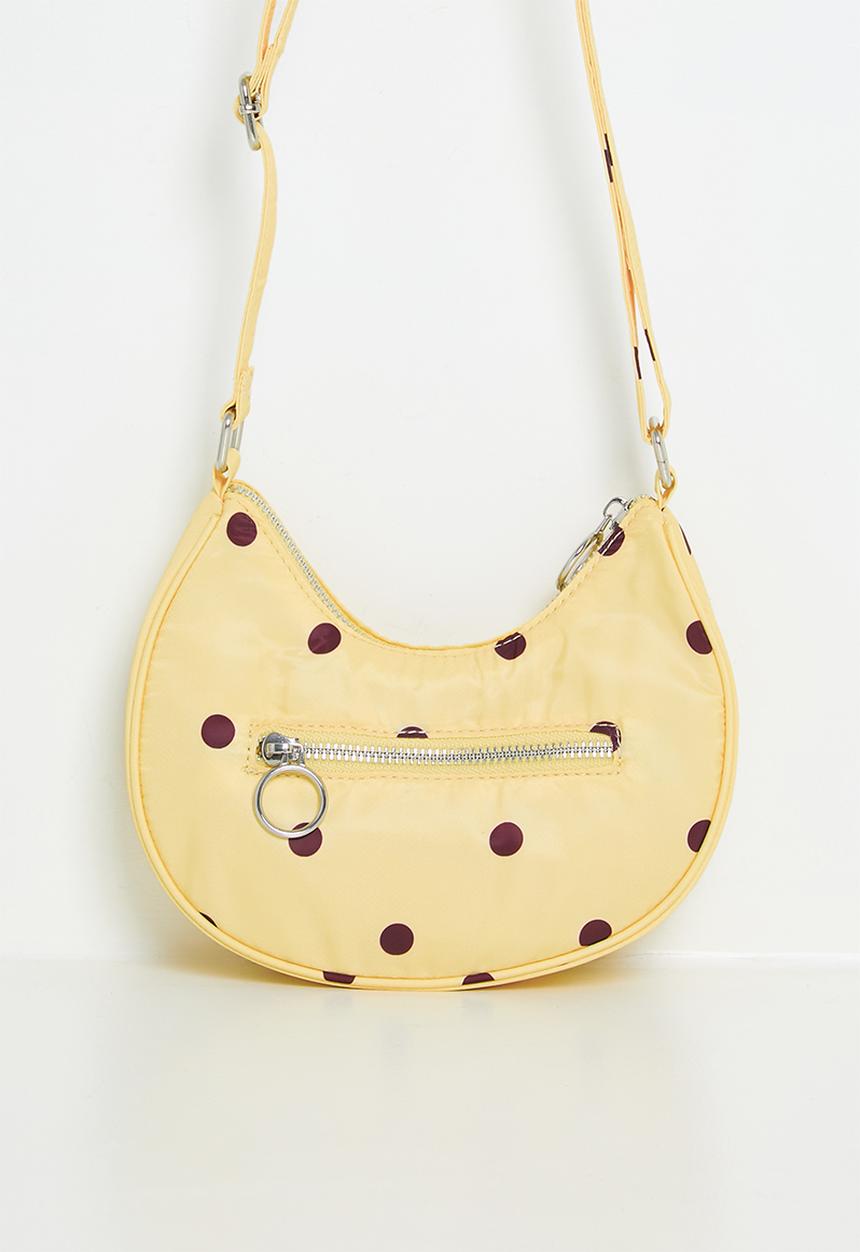 Cotton On - Corey Crossbody Bag - Baby Yellow/Bordeaux Spot