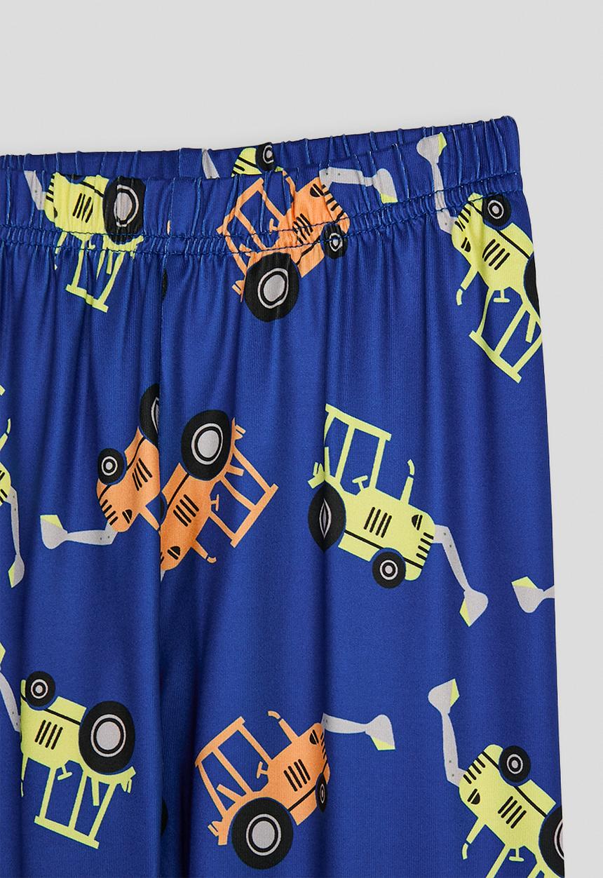 Pop Candy - Excavator graphic and aop pj set - blue/light navy/multi
