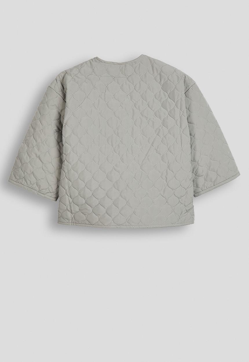 Pop Candy - Quilted collarless jacket - ash grey