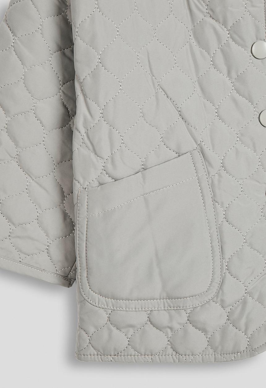 Pop Candy - Quilted collarless jacket - ash grey