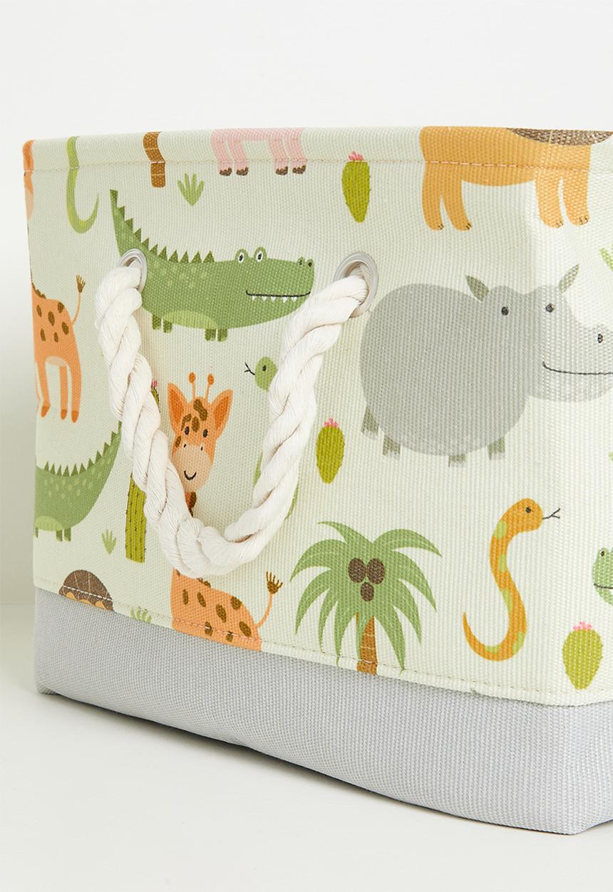Pop Candy - Foldable toy bin & box - pale tea green/grey/multi