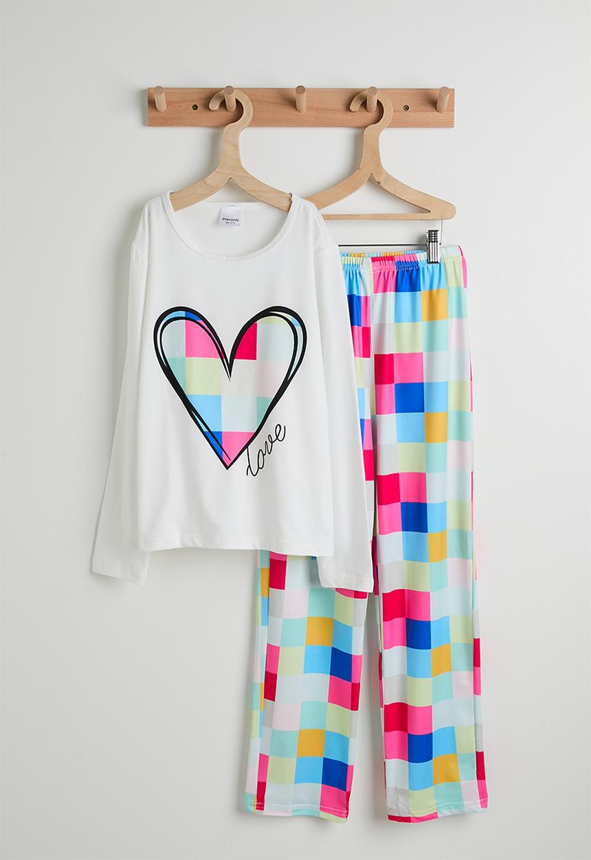 Pop Candy - Long sleeved pj set - white/heart
