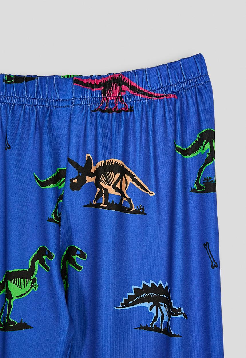 Pop Candy - Dino long sleeve pj set - blue/white/multi